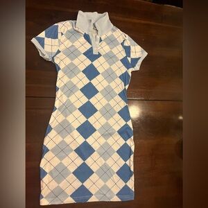 SHEIN Blue Argyle Dress